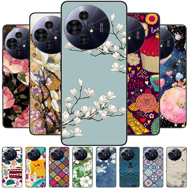 For TCL 50 Pro NxtPaper 5G Case Floral Relief Painted Soft Silicone Cover for TCL50 50 NxtPaper 50Pro 50NxtPaper Phone Cases 6.8