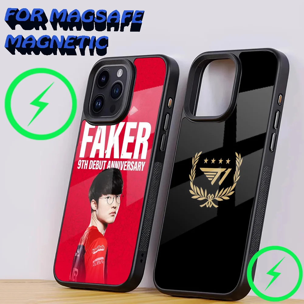 

SKT T1 Faker L-LOL Phone Case For iPhone 15,14,13,12,11,Plus,Pro,Max Mini Magsafe Magnetic Wireless Charging