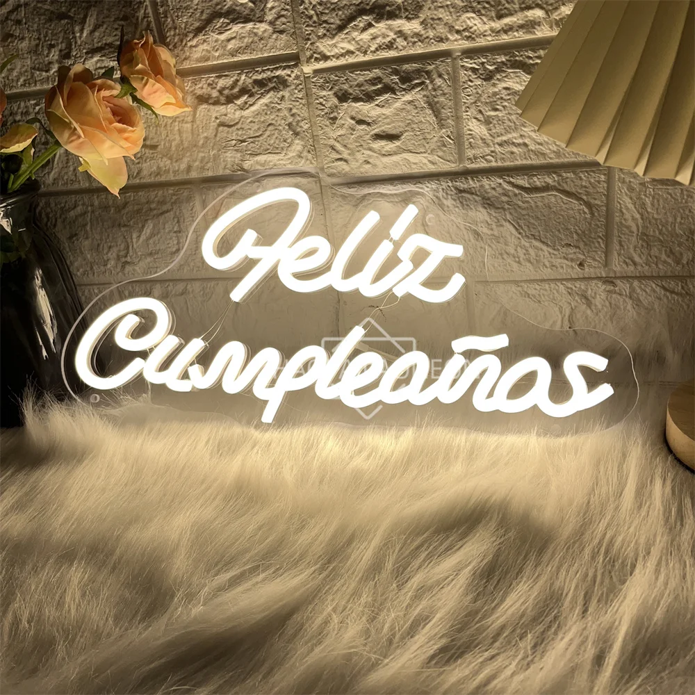 Neon Led Signs Jeliz Cumpleanas Spanish Neon Light Wedding Room Bedroom Wall Decoration Party Celebrardo El Amor Neon LED Signs