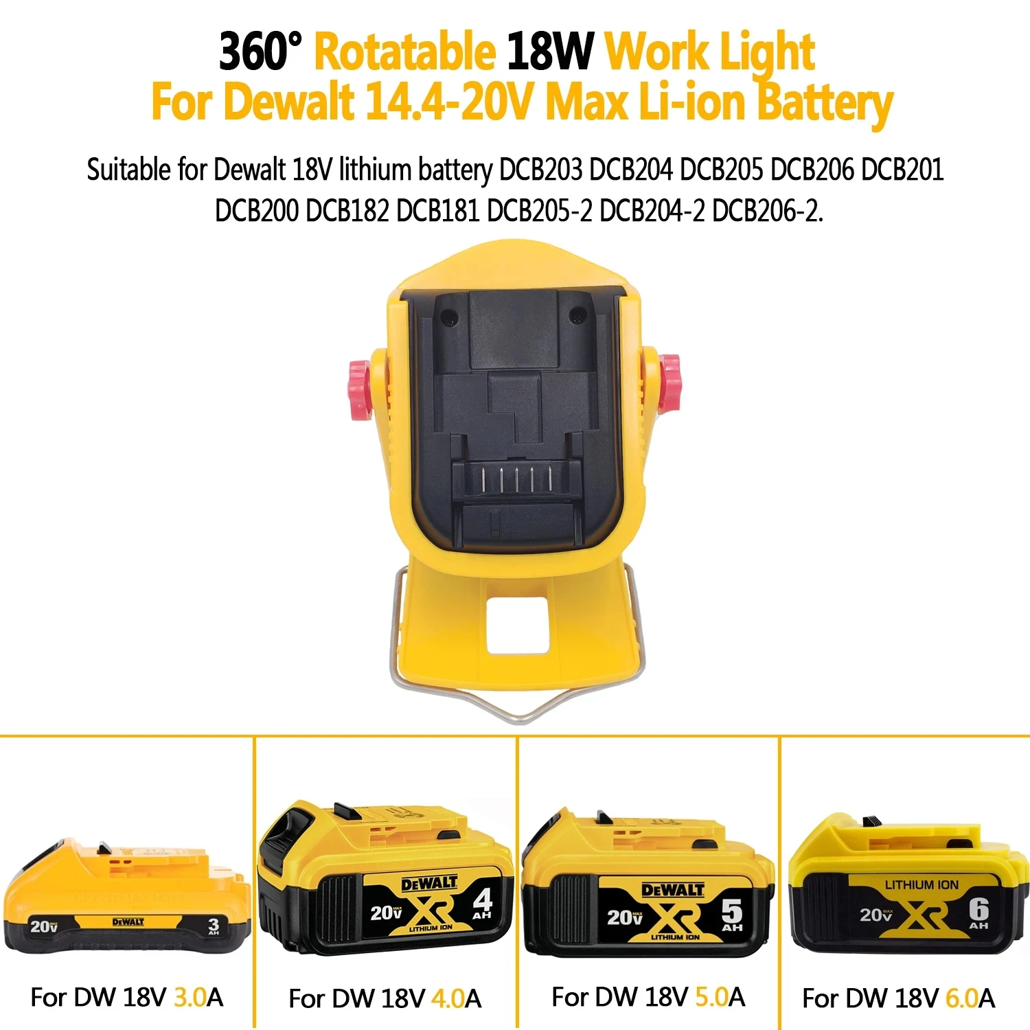 مصباح عمل كروي من ديوالت ، ميلووكي ، ماكيتا 14 ، بطارية ليثيوم أيون 18 فولت ، أداة طاقة