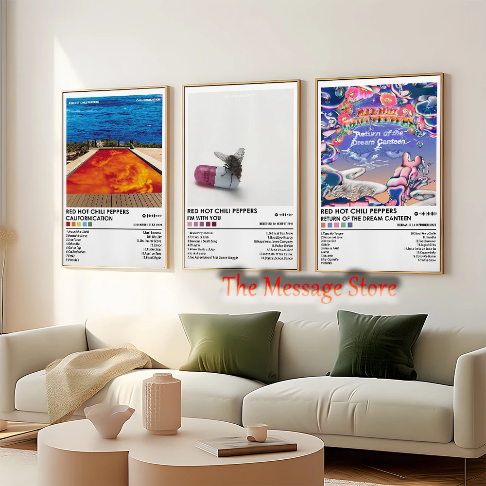 Red Hot Chili Peppers Album Covers Poster Music Room Decor Unlimited Love I'm with You The Getaway Poster Canvas Painting Decor