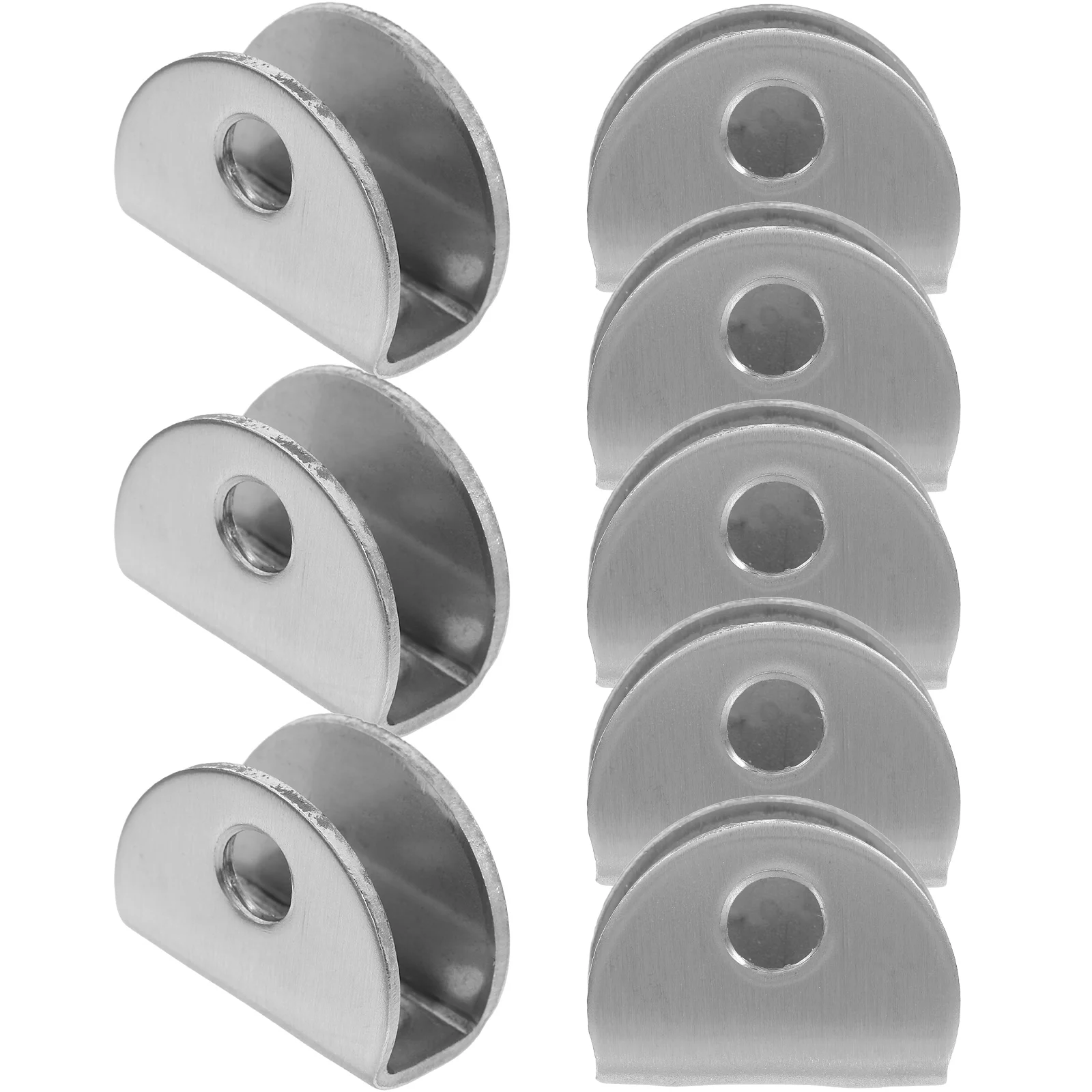 

8pcs Stainless Steel Shelf Clamps Shower Brackets Bathroom Mirror Cabinet Door Hardware Railing Retainer Clips for Cabinet