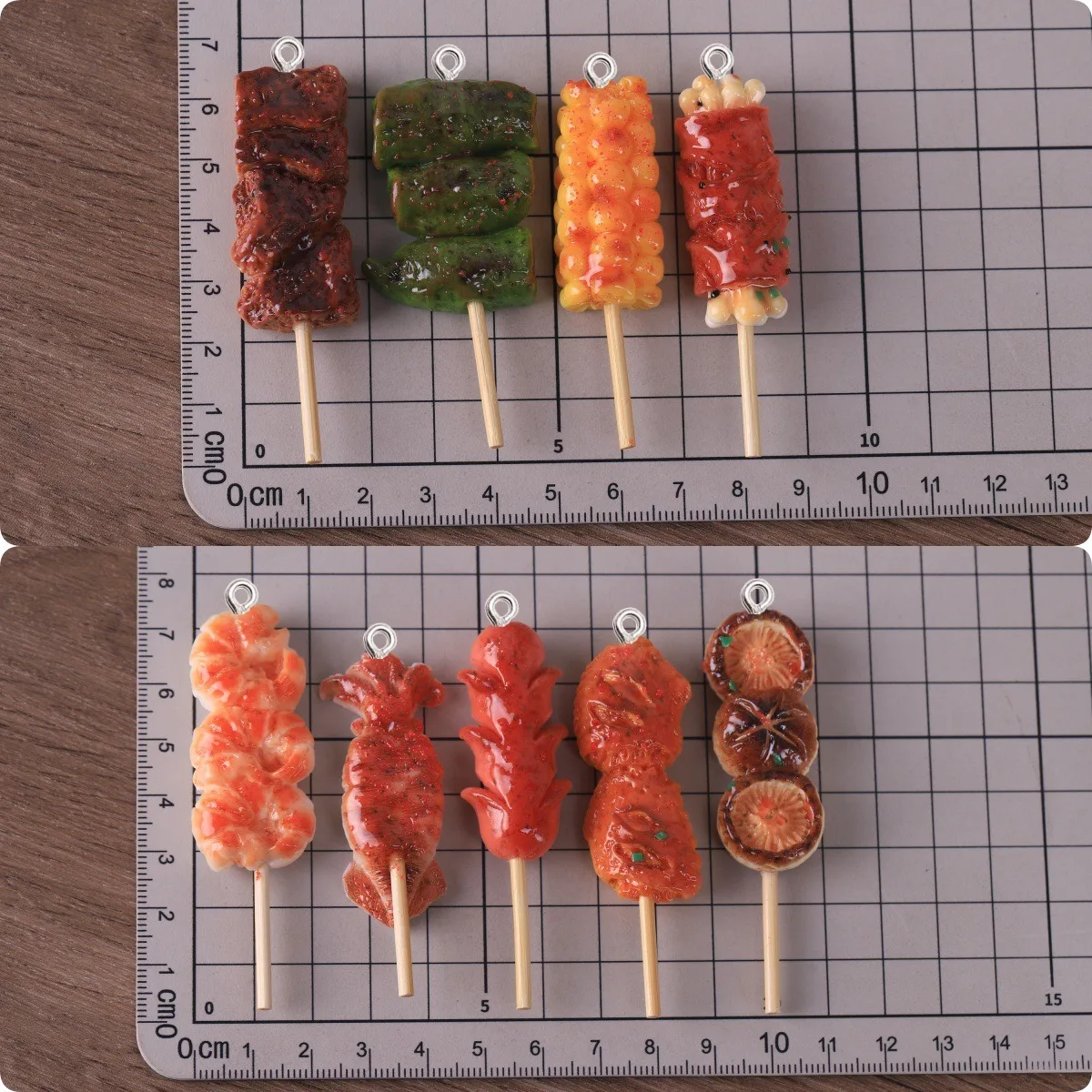 5Pcs Kawai Mini Simulation Resin Pendant Fake Food Charm Girl DIY Handmade Jewelry Keychain Earring Making Crafts Accessory Hook
