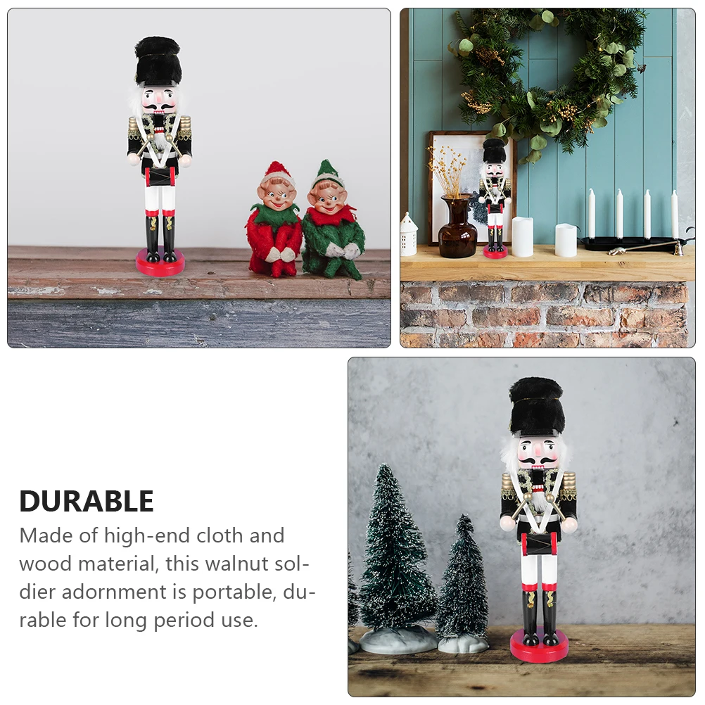 

1 pc Walnut Soldier Wooden Decorative Adorn Portable Christmas Nutcracker Decoration Festival Home Gift Fine Craftsmanship Funny
