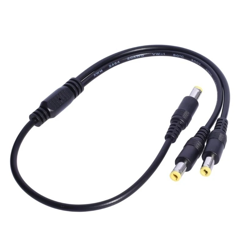 DC Power 1 male to 2 Male Way Splitter Adapter Connector Plug Cable 5.5mm*2.5mm For CCTV Camera LED Strip Light Routers