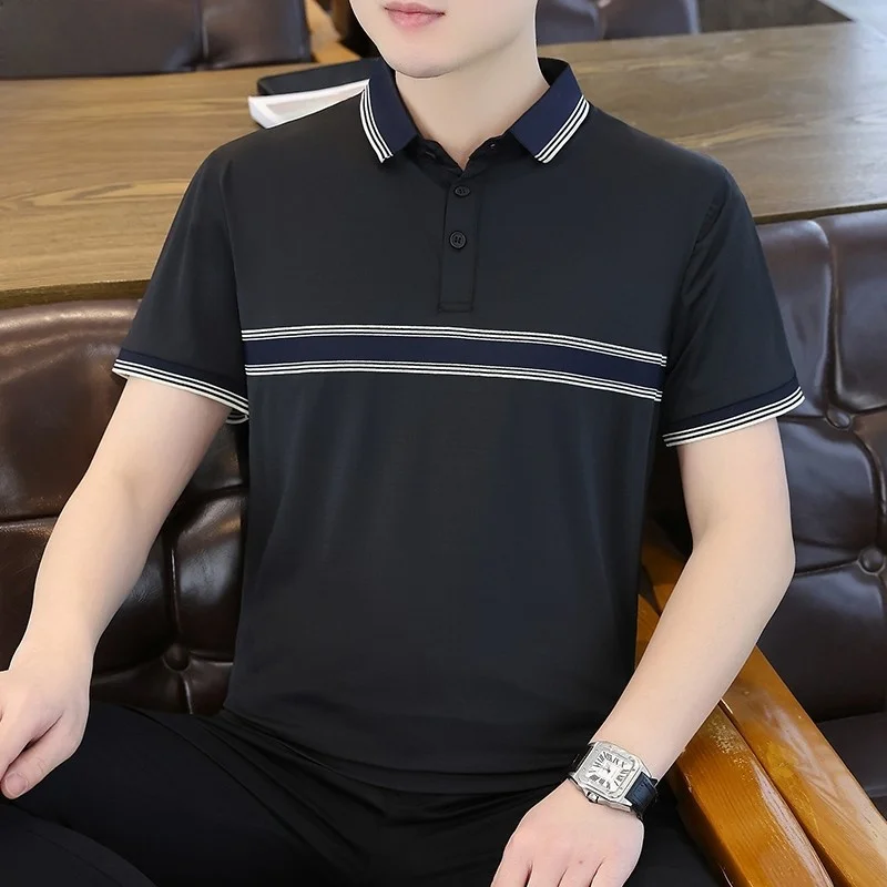 Camisa  Masculina TUCANO de Alta Qualidade, Pesada, Nova Coleção de Verão, Versátil, Respirável, Gola Virada, Manga Curta...