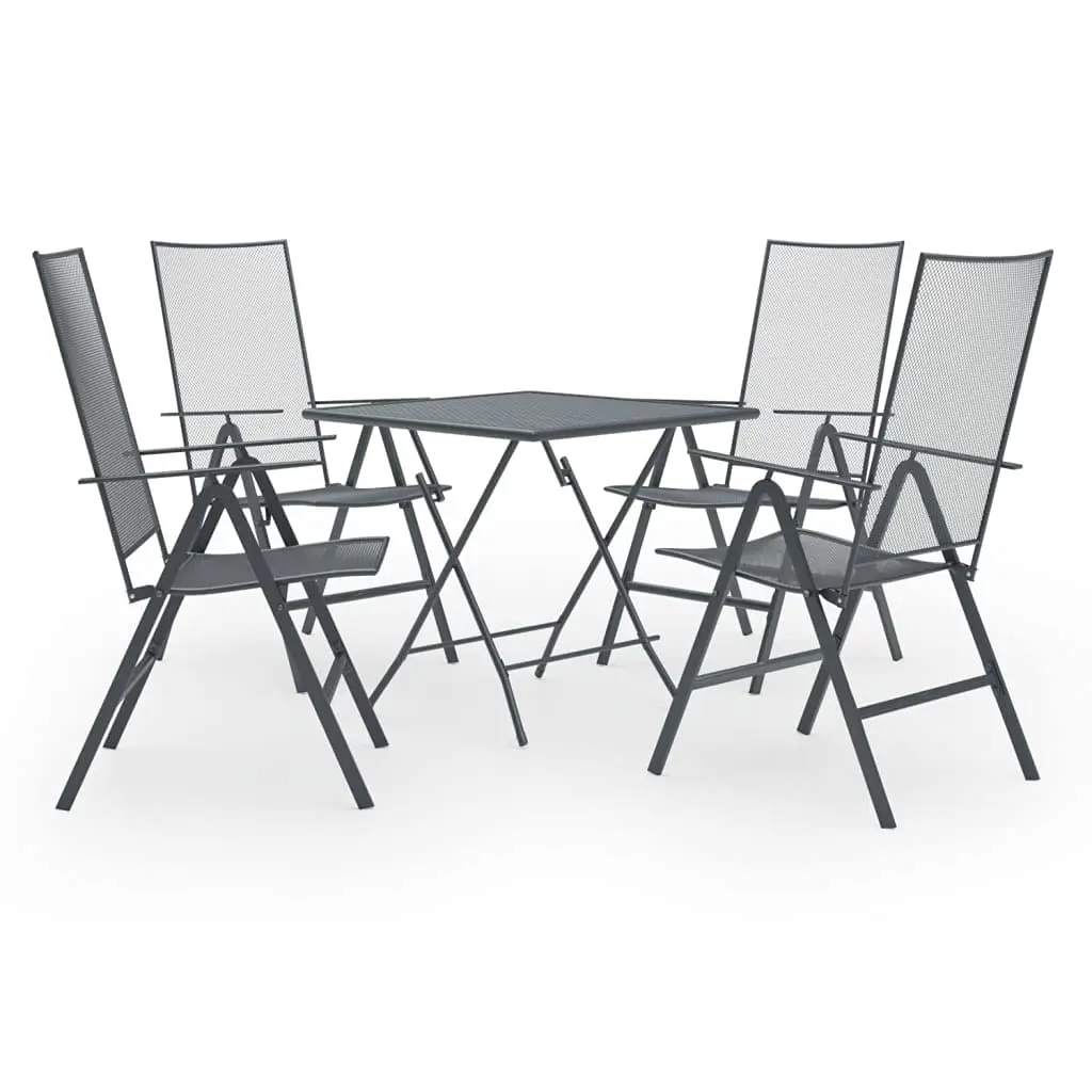 5 Piece Patio Dining Set Steel Deep Seating Sofa & Ottoman Backyard Garden Furniture, Customized