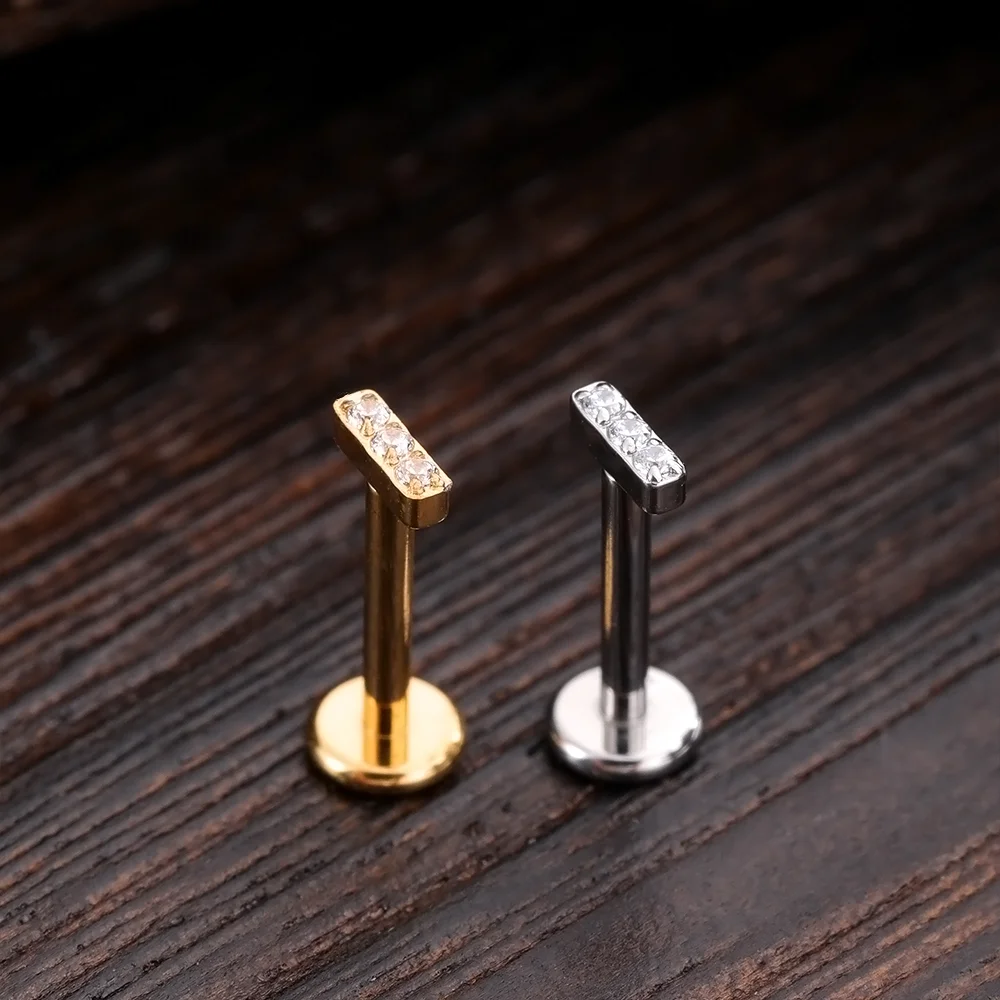 Milky Way G23 Titanium Earrings 16G Refined CZ Nose Stud Ear Cartilage Helix Tragus Piercing Labret Sexy Lip Piercing Jewelry