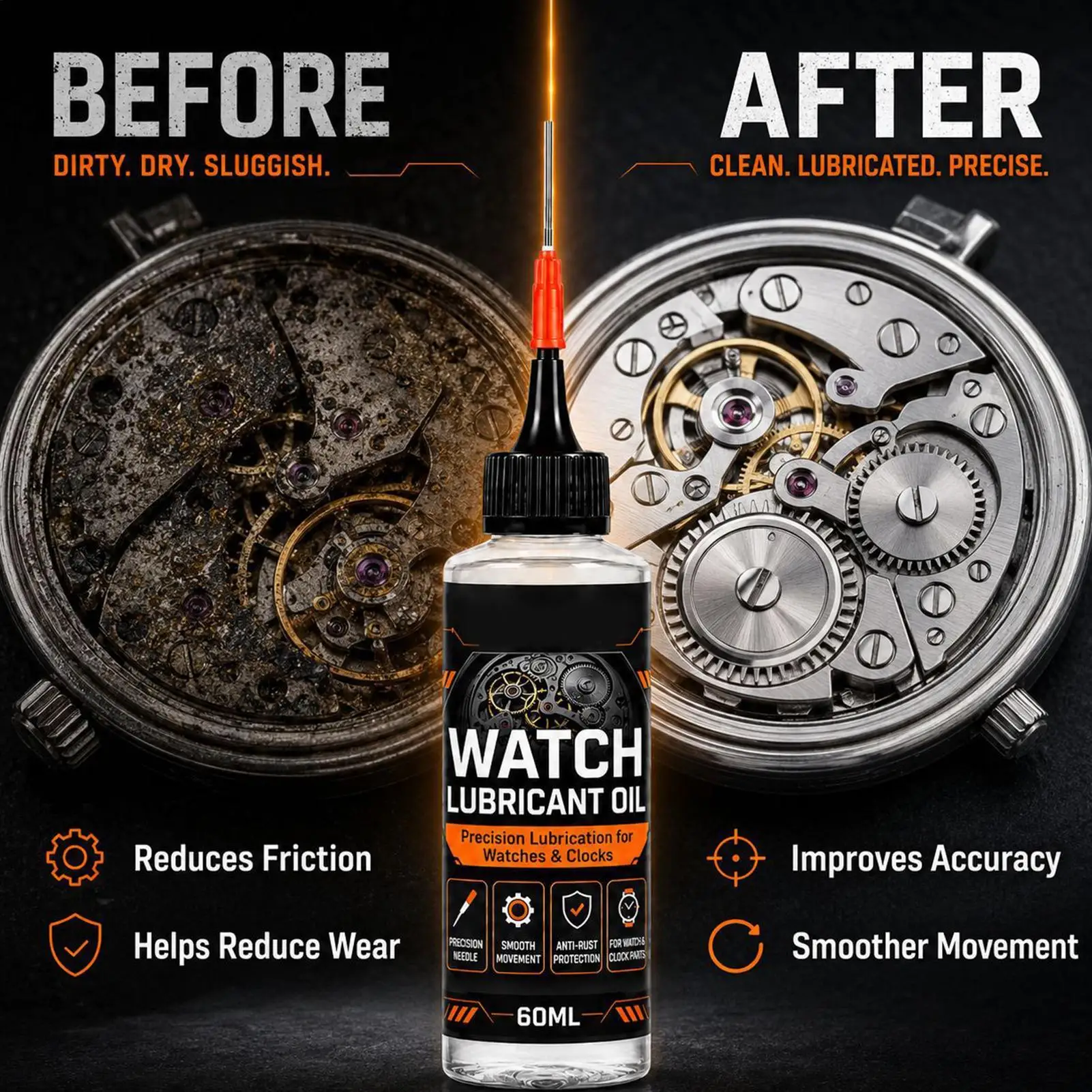 Watch Lubricant Clock Watch Lubricant Oil Mechanical Watch Movement Oil Gears Smooth Anti-Rust Operation