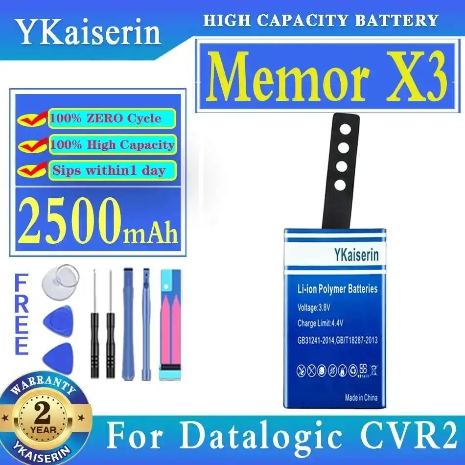 

Barcode Reader OR Data Acquisition Device Battery 2500Mah For Datalogic CVR2 Cvr 2 Memor X3 11300794 Fits Wasp 63380892051
