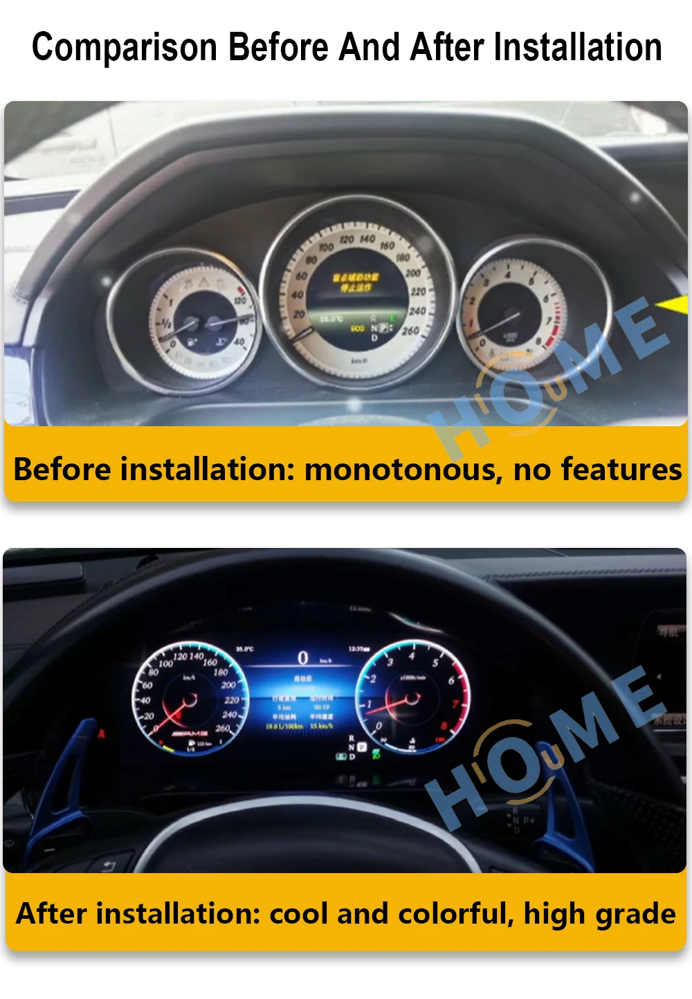 Digital Dashboard Panel for . . E-Class W212 2010-2015 Virtual Instrument Cluster CockPit LCD Speedometer