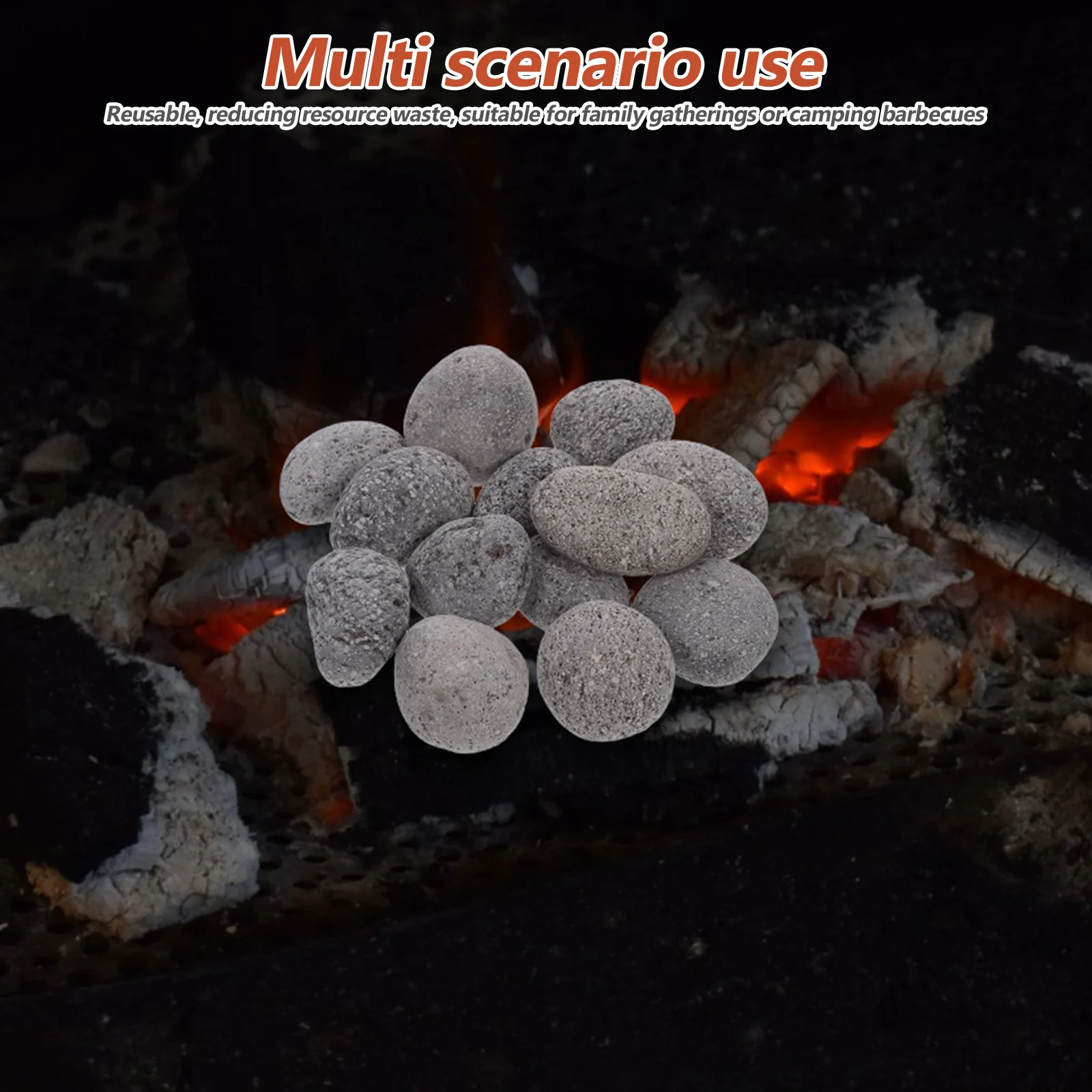 

Decorative Volcanic Lava Stones for Fire Pit Reusable Rocks Indoor Outdoor Fireplace Gas Grill Heat Retention Landscaping