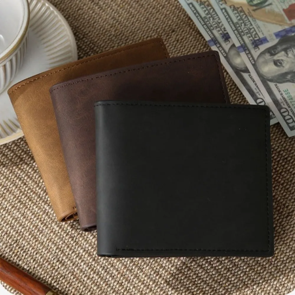 

Новый портативный короткий кошелек для монет, складной винтажный держатель для кредитных карт, чехол для монет из искусственной кожи для мужчин