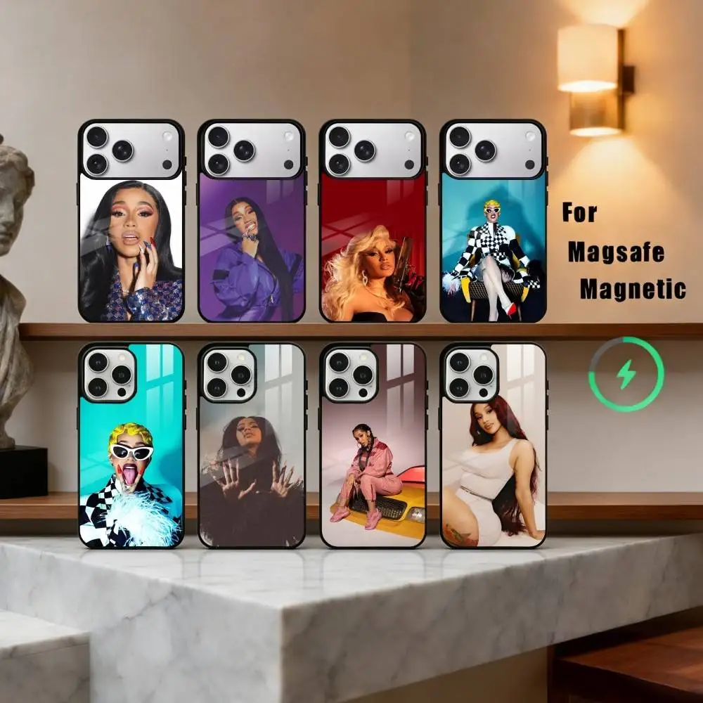 

Confident C-Cardi B Singer Phone Case For iPhone17,16,15,14,13,12,11 Plus,Pro Max Magnetic For Magsafe Wireless Charging