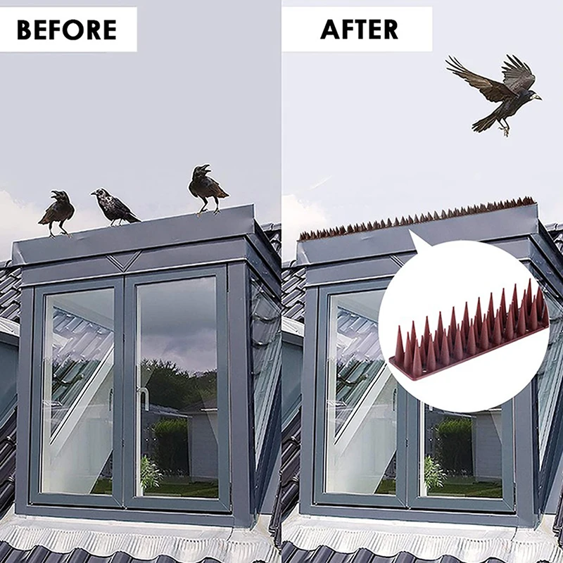 6 Pcs Practical Fence Wall Spikes Wildcat Pigeons Squirrels Animal Repellent Spike Mats Balcony Garden Protective Net Bendable