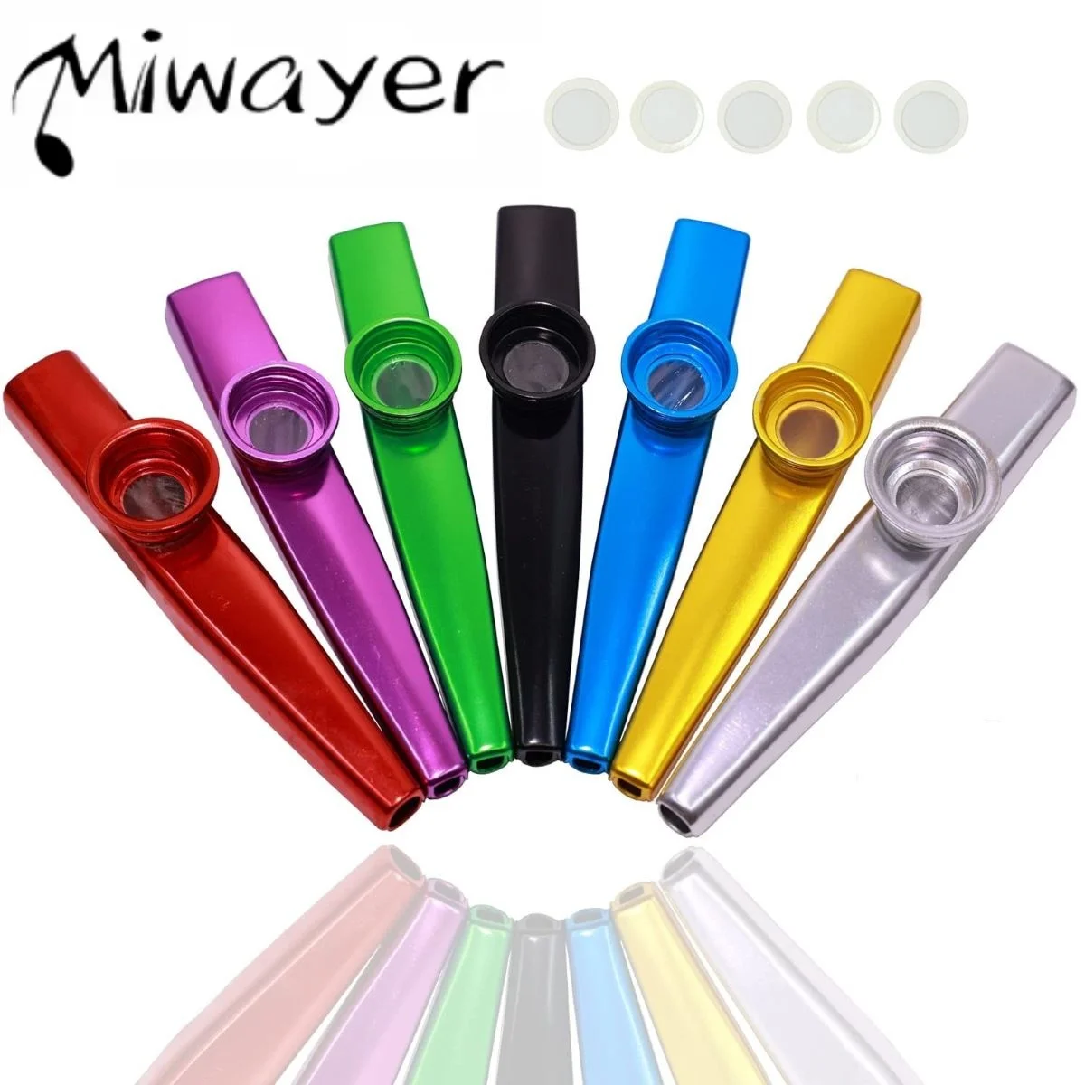 Miwayer Kazoo Musical Instrument, with 5pcs Flute Film, 7 Colors Available, Good Companion for Guitar Ukulele Violin Piano