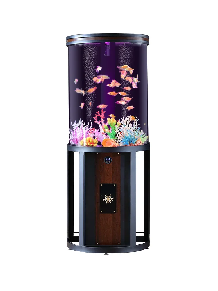 

Qf Semicircle Fish Tank Living Room Small Floor Smart Change Water Aquarium