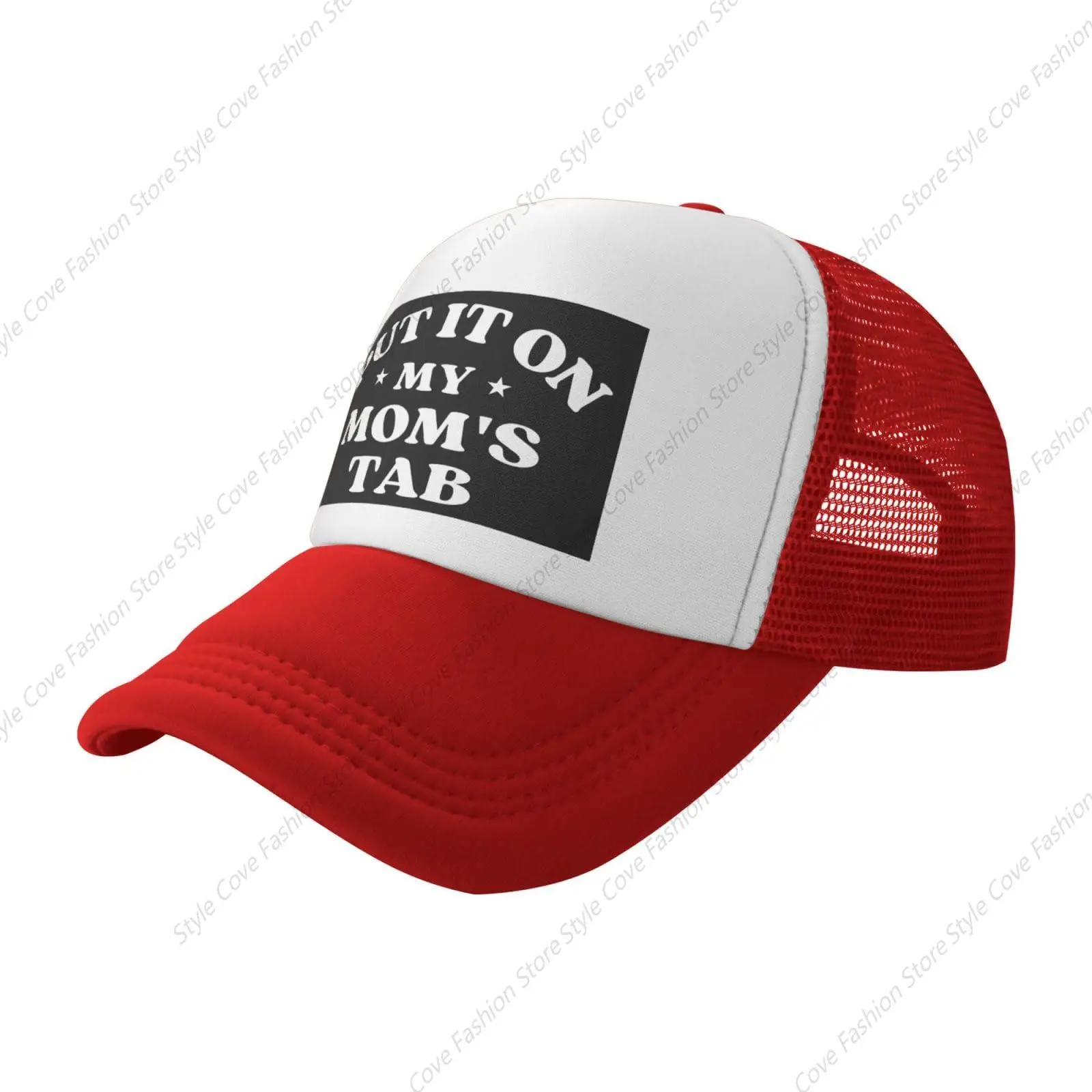 Put It On My Mom'S Tab Mesh Hat Adjustable Adult Mesh Hat Hip Hop Truck Hat Four Seasons Hat Unisex Cap For Outdoor Travelling