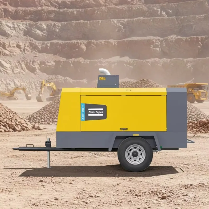 Portable Screw Air Compressor 10m³/min Diesel Powered Towable Type Screw Compressor For Mining & Construction