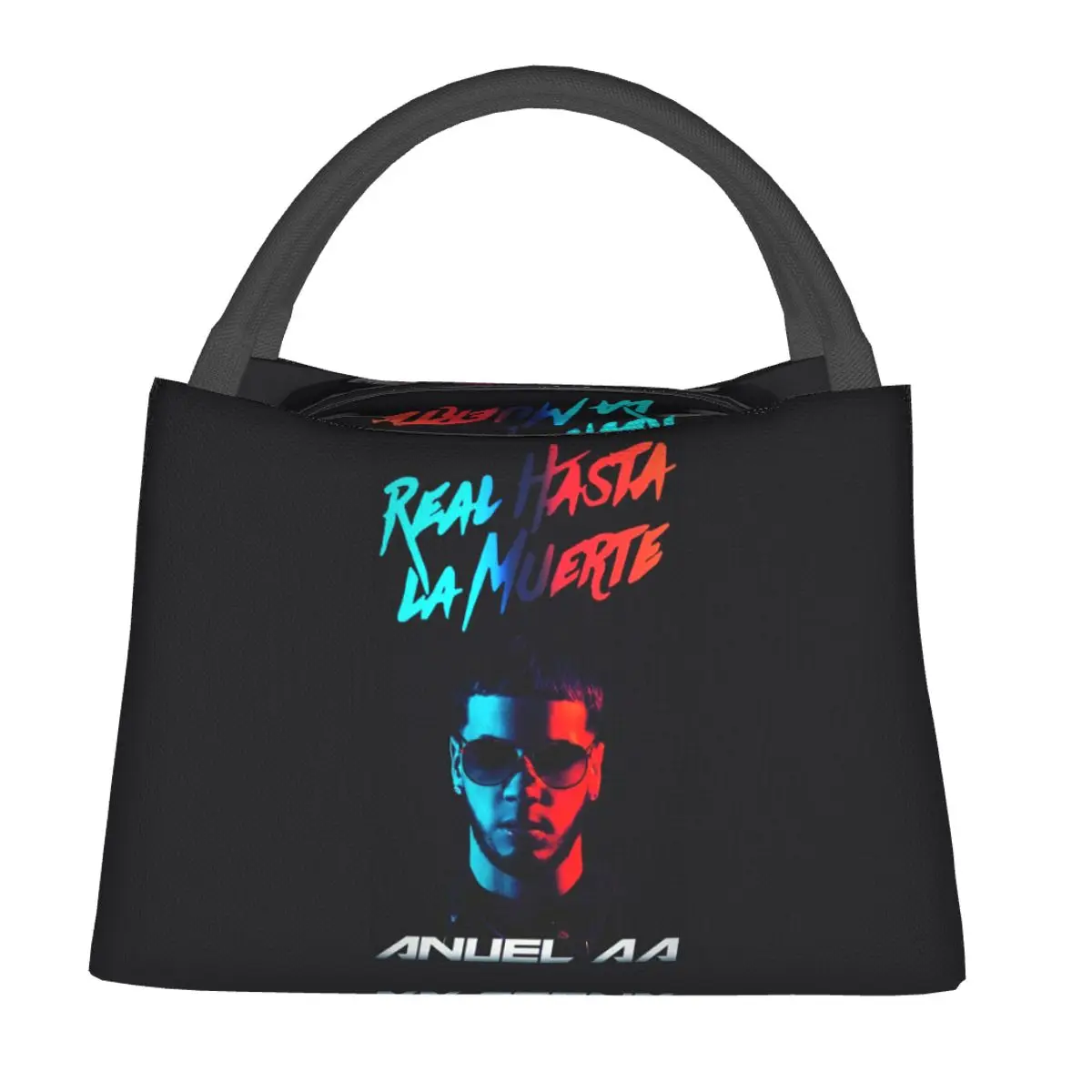 Fashion Hot Rapper Anuel AA Insulated Lunch Bag for Women Kids Portable Food Boxes Thermal Lunch Box Tote