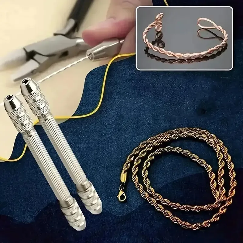 An Aluminum Alloy Manual Wire Twister, a Double-Ended Handheld Twister, Multi-Function Beading Drill Clamp, Wire Tensioning Tool