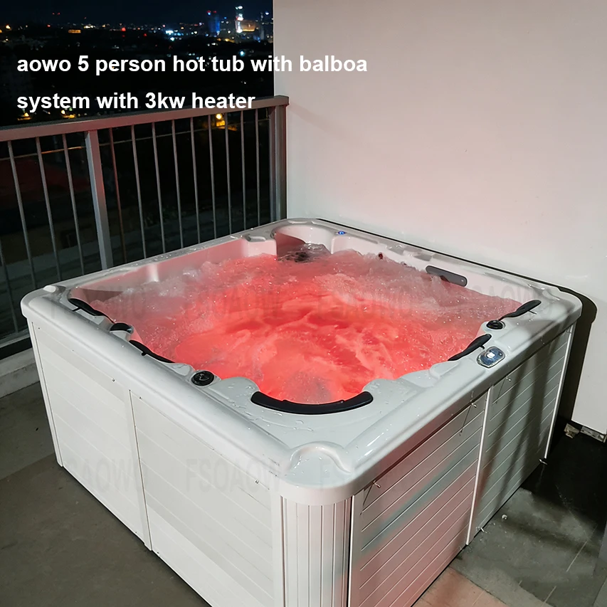 White Skirt Big Size Hot Tube Plunge Jakuzi Pool Spa Outdoor Can Add Balboa Wifi Bagno Colonna Hydromassage Whirlpool Jets