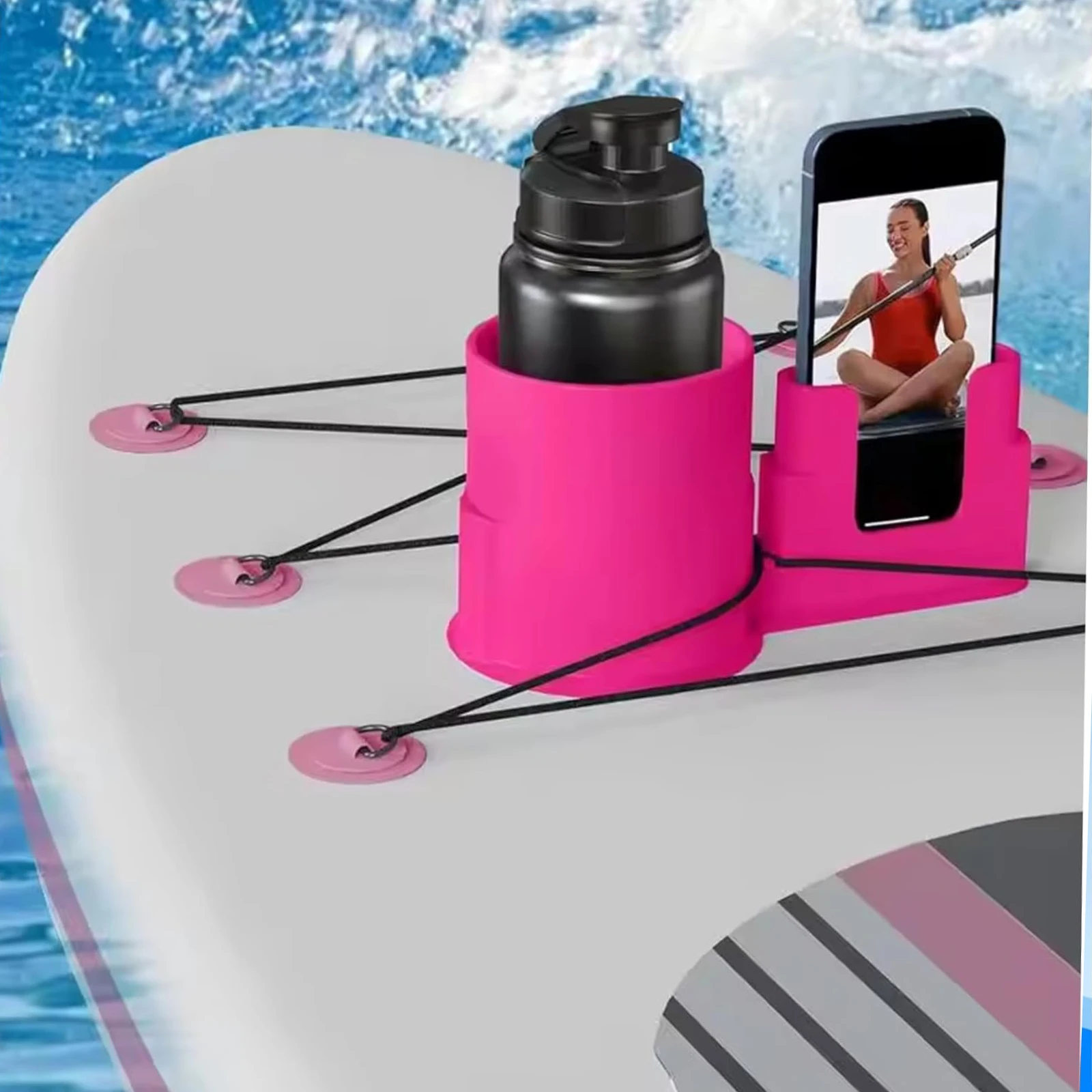 

Multi-Functional Paddle Board Cup Holder PVC Creative Kayak Drink Holder Kayak Cup Holders