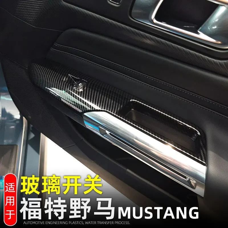 

Для Ford Mustang Fastback 2024 2025 карбоновый черный внутренний переключатель подъема окна, кнопка управления, накладка из АБС-пластика, автомобильные аксессуары, 2 шт.