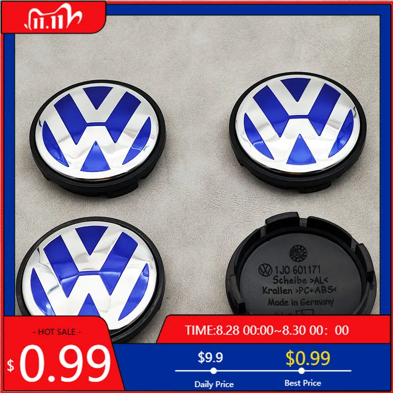 

Колпаки ступиц 4 шт. 56 мм Bule, центральные колпаки колес автомобиля, колпаки ступиц для VW Volkswagen Golf Jetta Bora Polo Santana Lavida 1J0601171 Acces