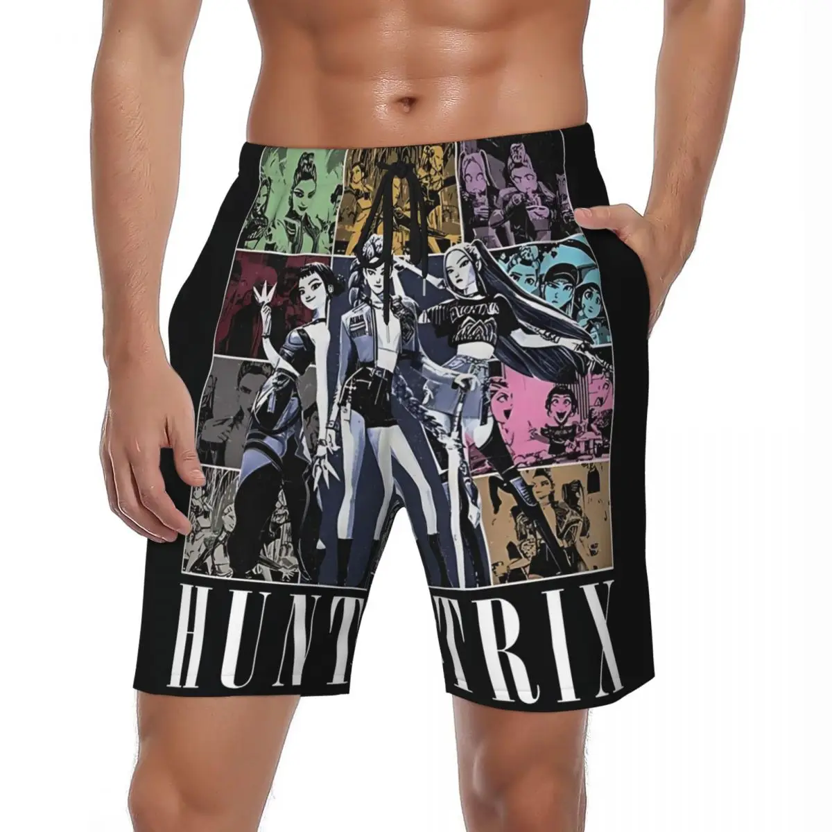 

Летние шорты для доски, мужские шорты для охотничьей девушки Kpop, охотник на демонов, спортивные шорты для фитнеса, гавайские быстросохнущие плавки