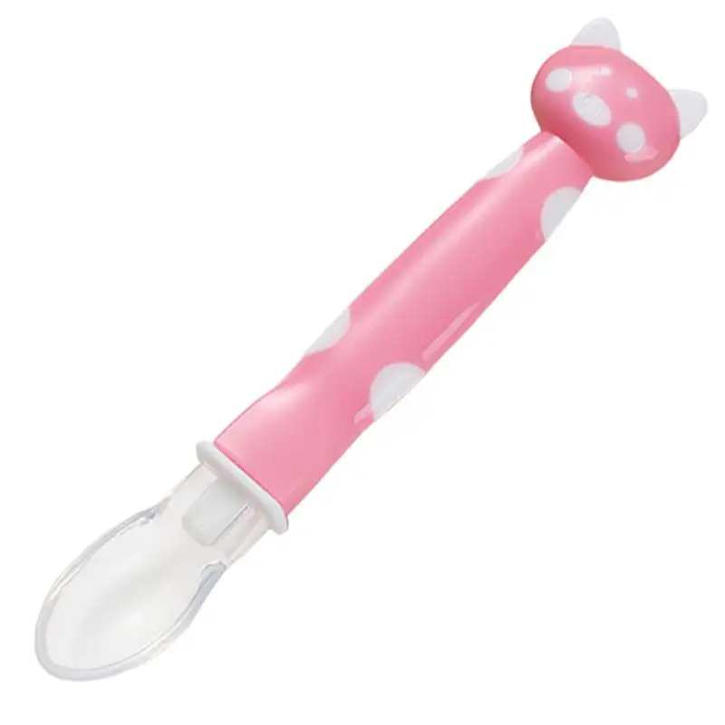 Weaning Spoons Silicone Feeding Training Spoons Ergonomic Easy Grip Handle Soft-Tip First Stage Gum-Friendly Dishwasher-Safe