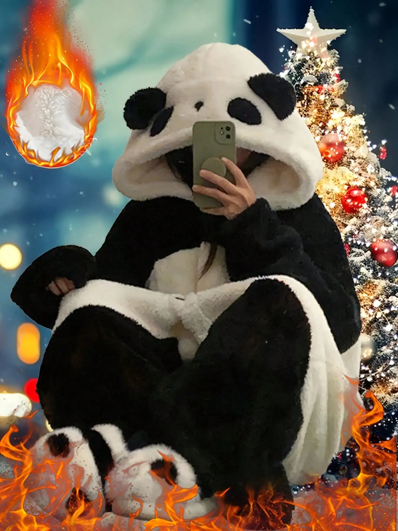 

Women's Plush Hooded Robe with Animal Print Design, Soft Coral Fleece, Winter Cozy Wearable Blanket