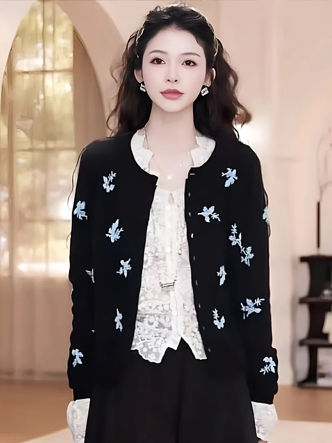 

Свободный крой Long Sve, вязаный открытый кардиган, женский японский элитный осенний модный топ большого размера, молодежный тренд