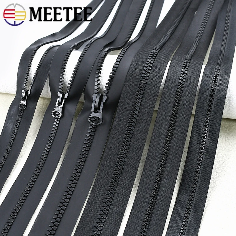 

1-5M Meetee 5# 8# Waterproof Resin Zippers with Zipper Slider Tent Long Zip Replacement Closures Ziper Cursor Sewing Accessories