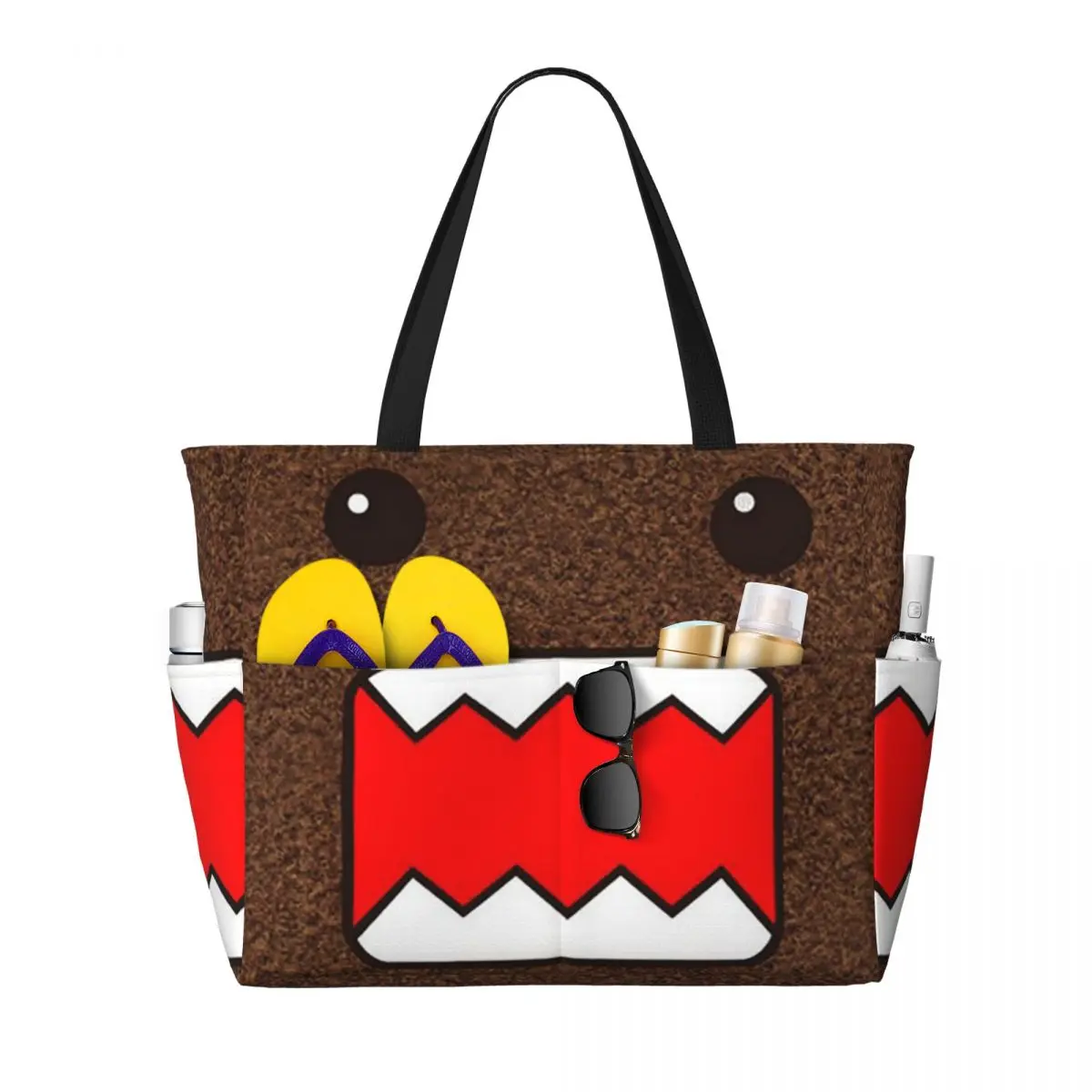Cute Cartoon Domo Kun Beach Tote Bag Sport Gym Yoga Duffle Large Tote Bag Women Travel Bag Fitness bag