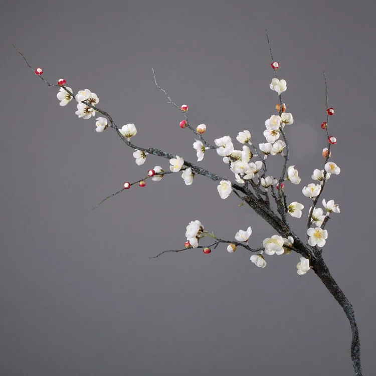 Lebensechte 120 cm künstliche Pflaumenblüten für Zimmer, Hochzeit, gefälschter Pflaumenblütenzweig für Desktop-Vase, Dekoration, Geburtstagsfeier – Detail 2