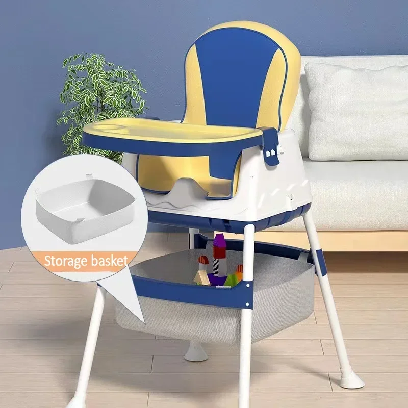 3 in 1 Baby High Chair with Wheels Storage Unicorn Cushion 3 Gear Adjustable Double Tray Height Adjustable Foldable Baby Chair