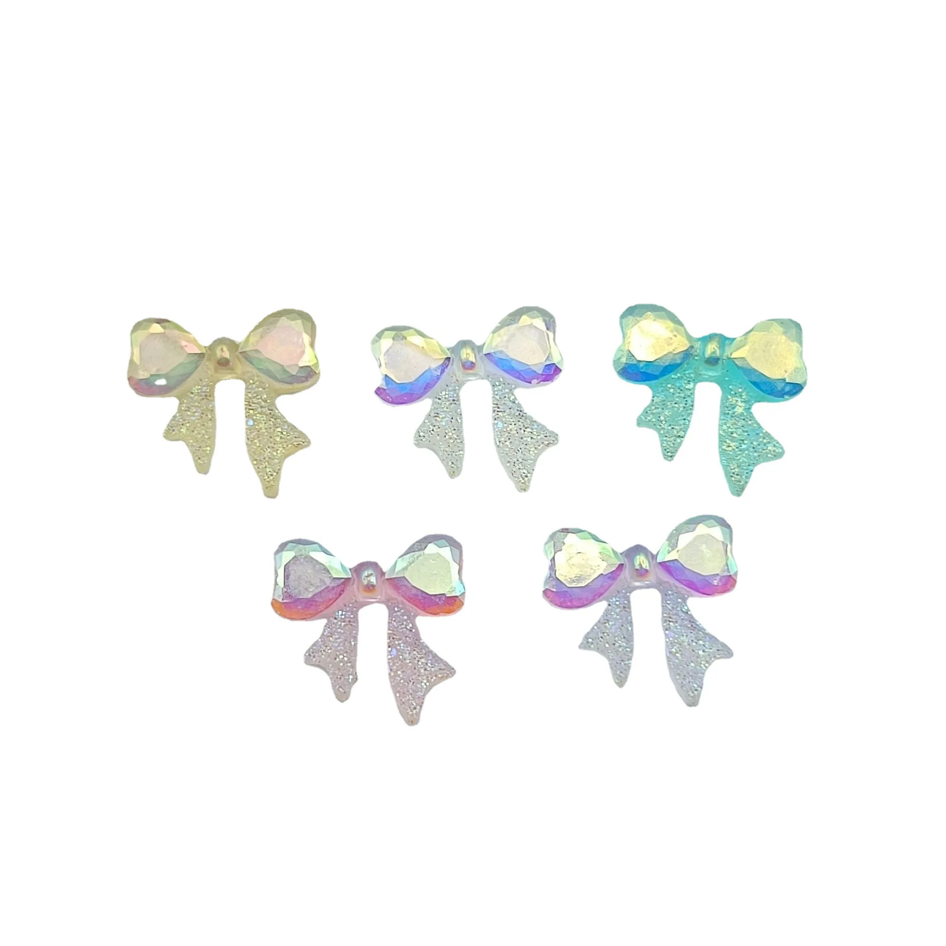 50PCS Glow In The Dark Ribbon Bow Tie Nail Art Charms Accessories Resin Parts For Manicure Deco Nails Decoration Supplies Tool