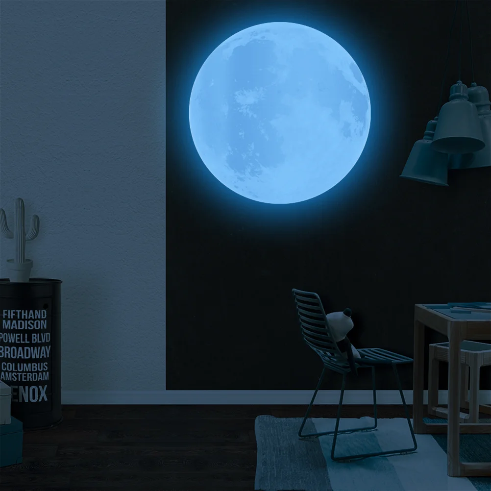 

20Cm Glow Moon Stickers Luminous Wall Decals Removable Pvc Moon Window Stickers For Kids Bedroom Decoration Easy Peel Stick