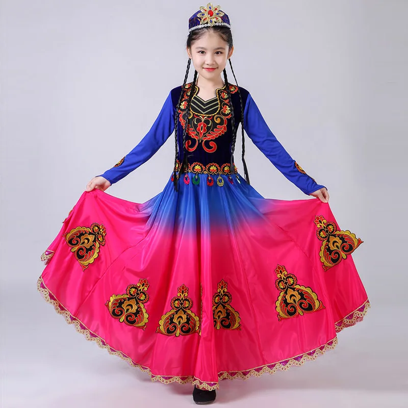 

Children Dance Performance Costume 61 Uygur Girl Costumes Minority Festival Dress