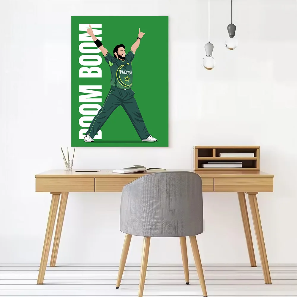 Shahid Afridi Canvas Poster Wall Art Customizable High Quality Printed Picture for Home Decor Room Decorating Interior Painting