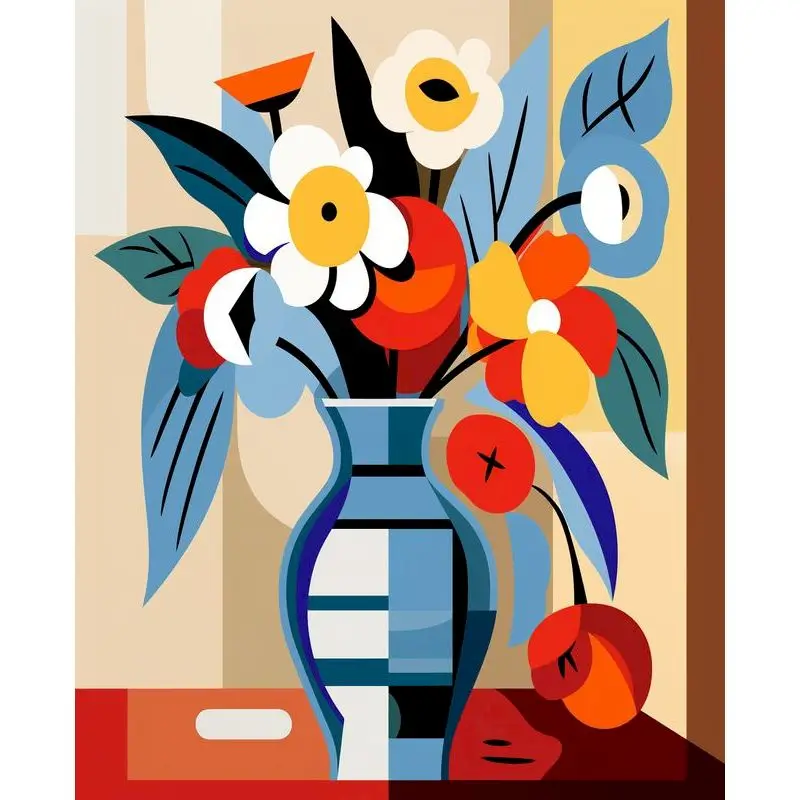 

RUOPOTY Picture With Numbers Rose Afternoon Tea Painting Art On Canvas By Numbers Digital Painting For Adults By Numbers Acrylic