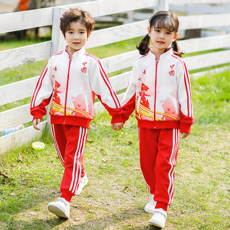 Summer School Uniform, Three Piece Set for Primary School Students in Spring and Autumn, Chinese Style Kindergarten Uniform,