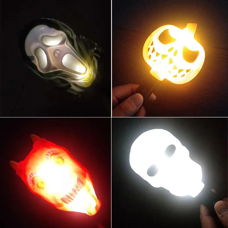 New Novelty Fun children's Light-up Halloween Pumpkin lampeggiante Stick Toy Halloween Sounding LED Skull lampeggiante Stick