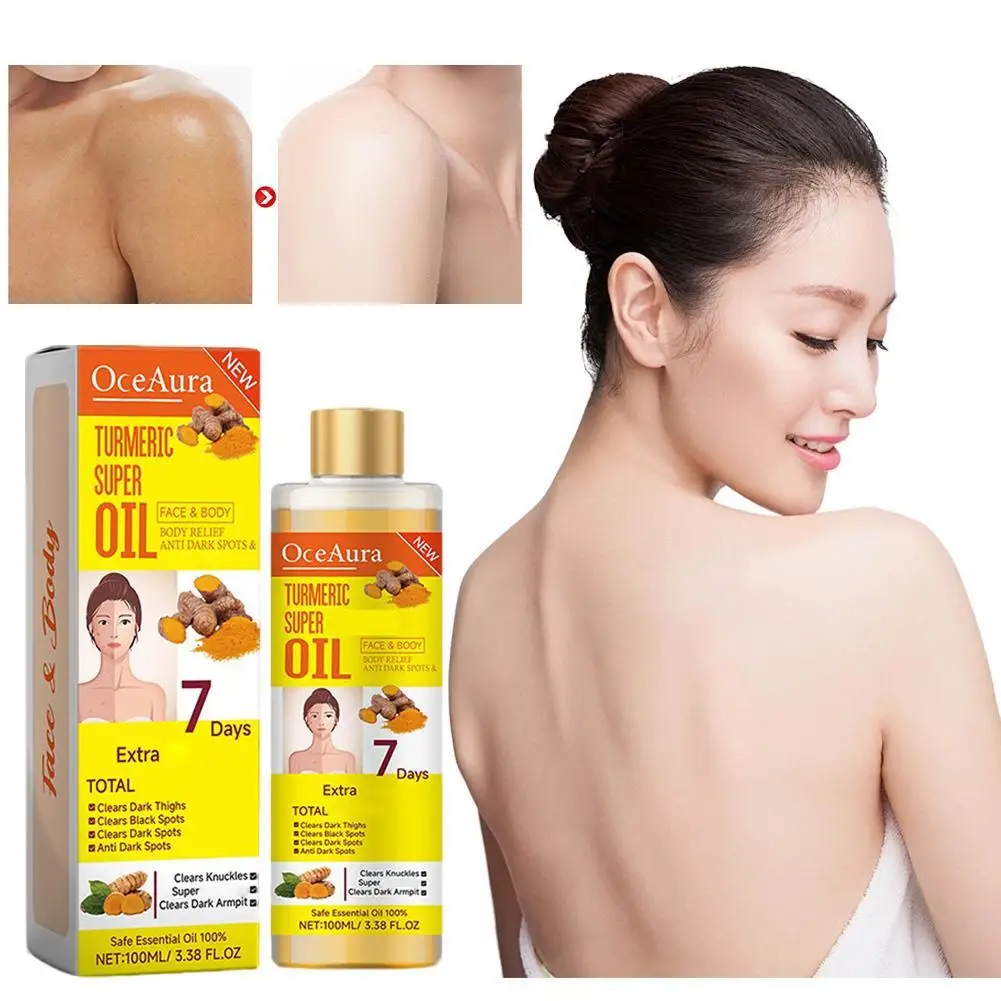 

Масло для осветления кожи OceAura 7 Days Lightening Turmeric Oil, продукты для осветления кожи, массажное масло для ухода за телом, питательное осветляющее масло с папайей.