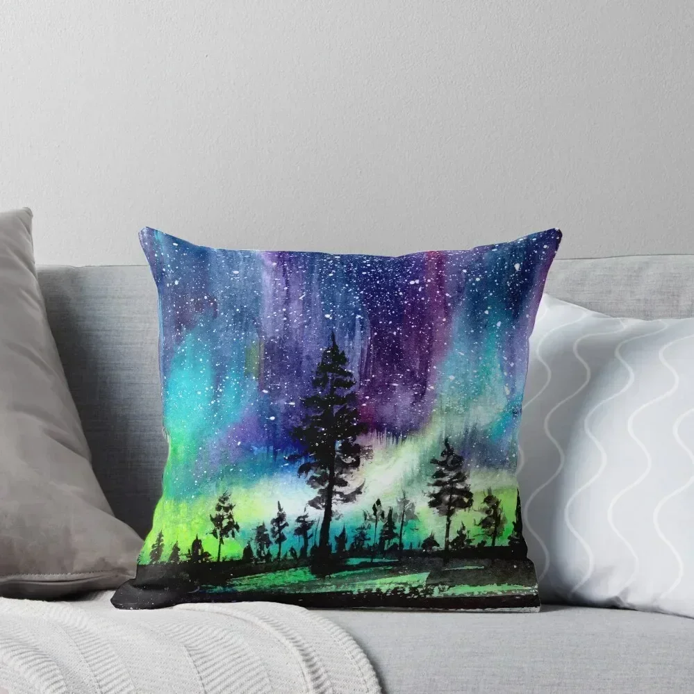 

Northern Lights Aurora Borealis Throw Pillow Pillowcases For Pillows Custom Cushion Photo Cushions Cover home decor items pillow