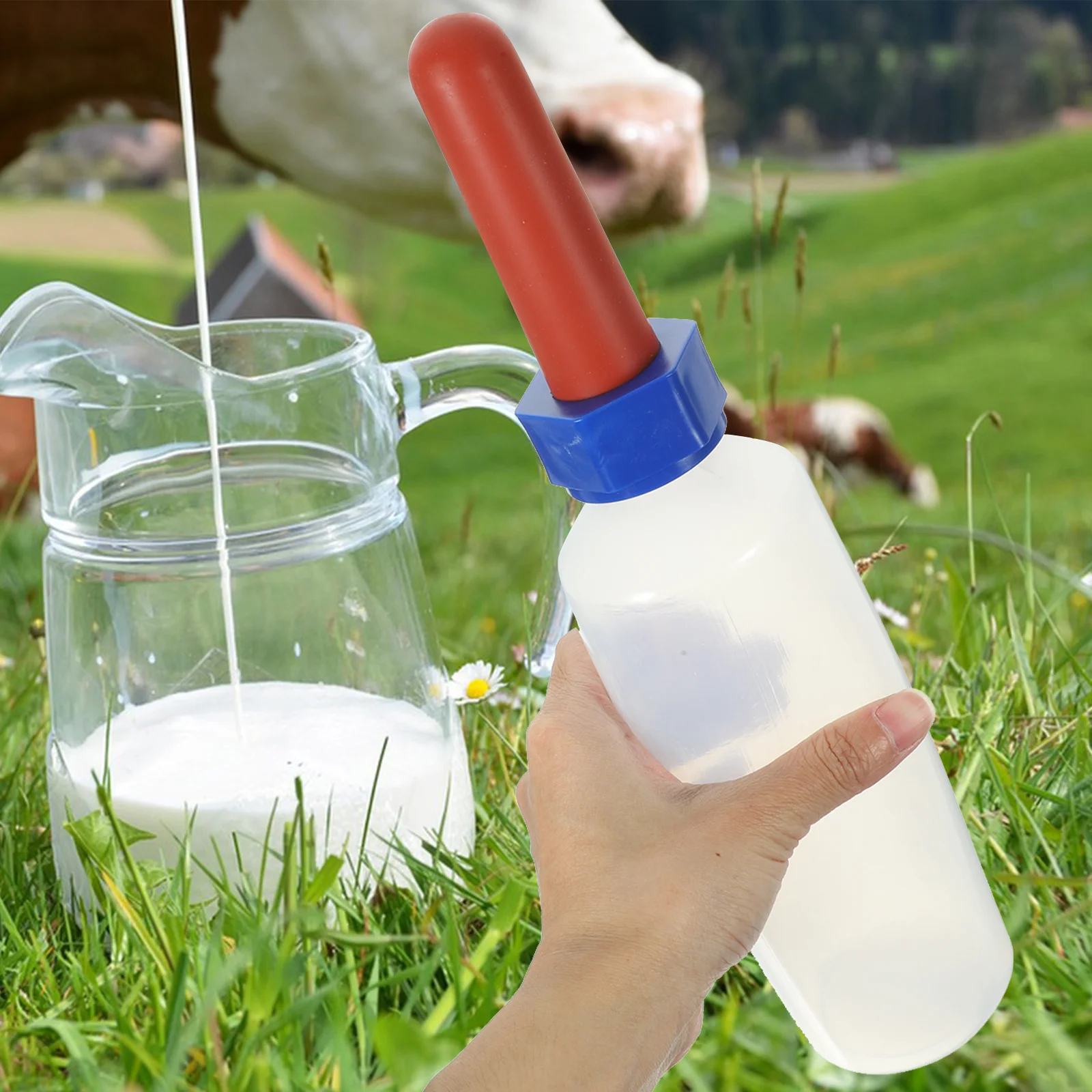 

Small Milk Bottle Baby for Calf Feeder Plastic Sheep Feeding Bottles Cow Feeders