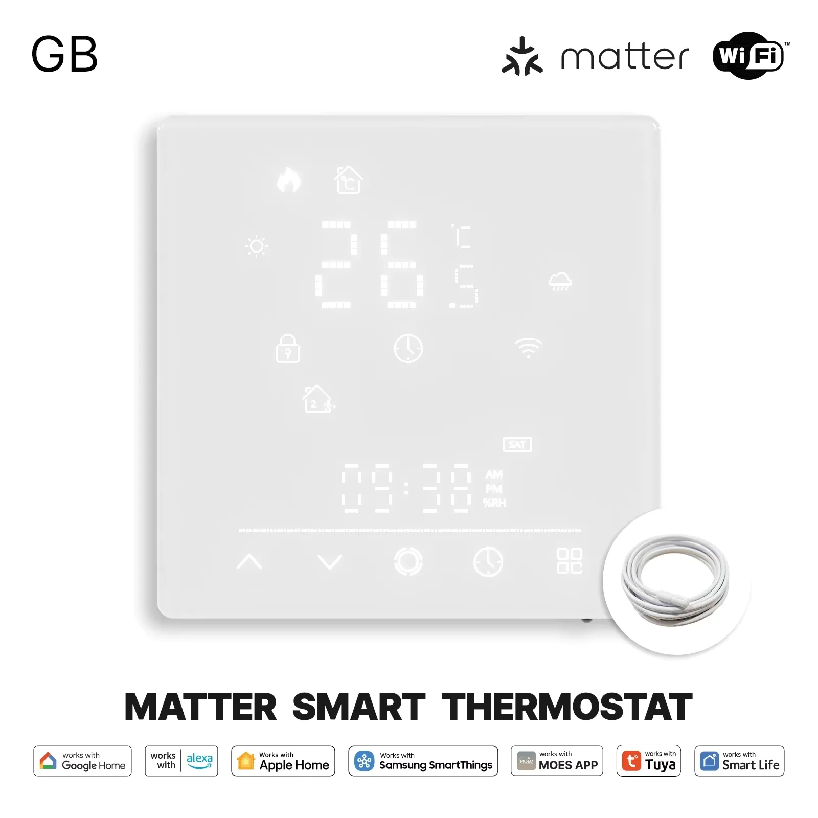 MOES Tuya Matter WiFi Smart Thermostaat Temperatuurregelaar Waterkoker Elektrische Verwarming Met Alexa Google Apple Smartthings