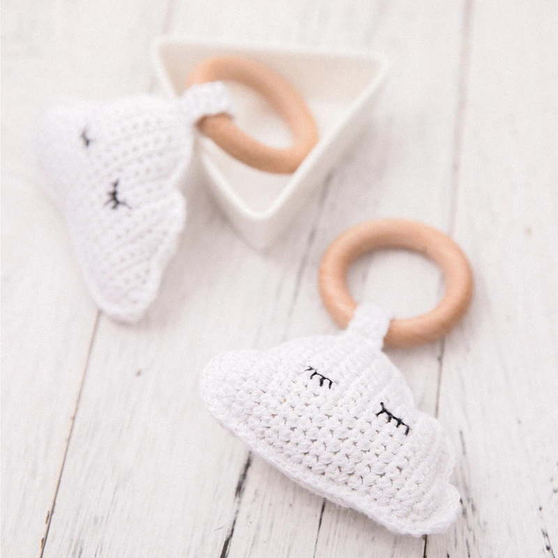 

Baby Wooden Toys Beech Wood Moon Rattle Car Blocks Toy Crochet Cloud Teether Ring Baby Product Mobile Pram Crib Toy Newborn Gift