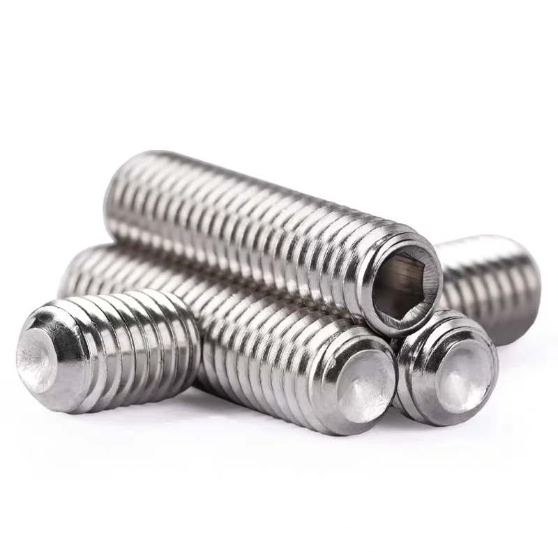 DIN916 Set Screws Hex Socket Cup Point 10# 1/4'' 5/16'' 3/8'' to 5/8'' UNC UNF SUS304 A2 Stainless Steel Headless Grub Screws